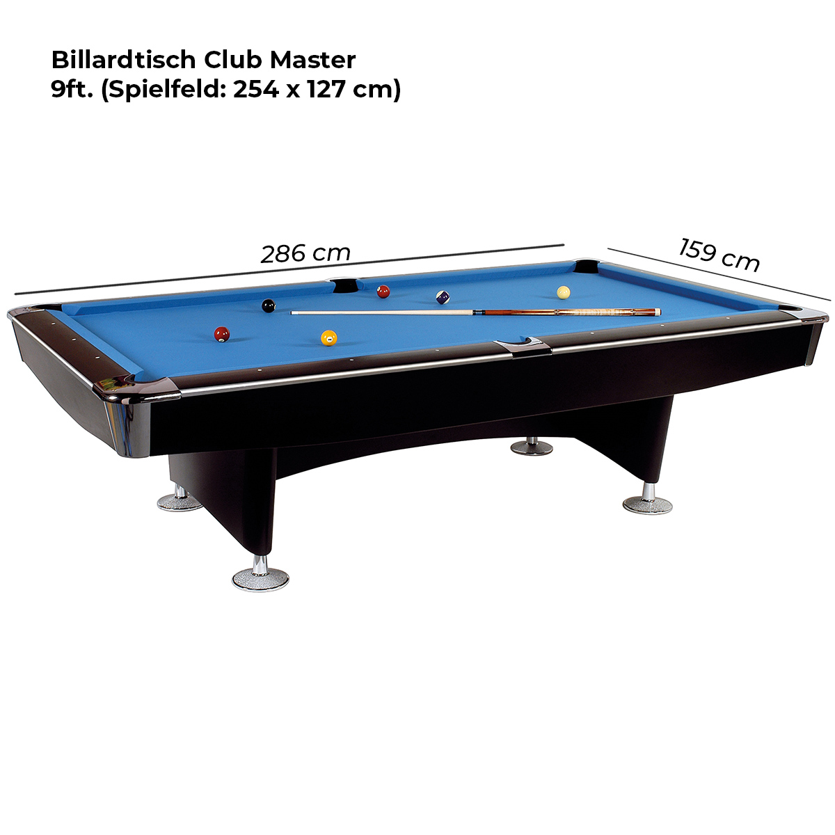 Billardtisch Club Master 9 ft. schwarz – Bild 3
