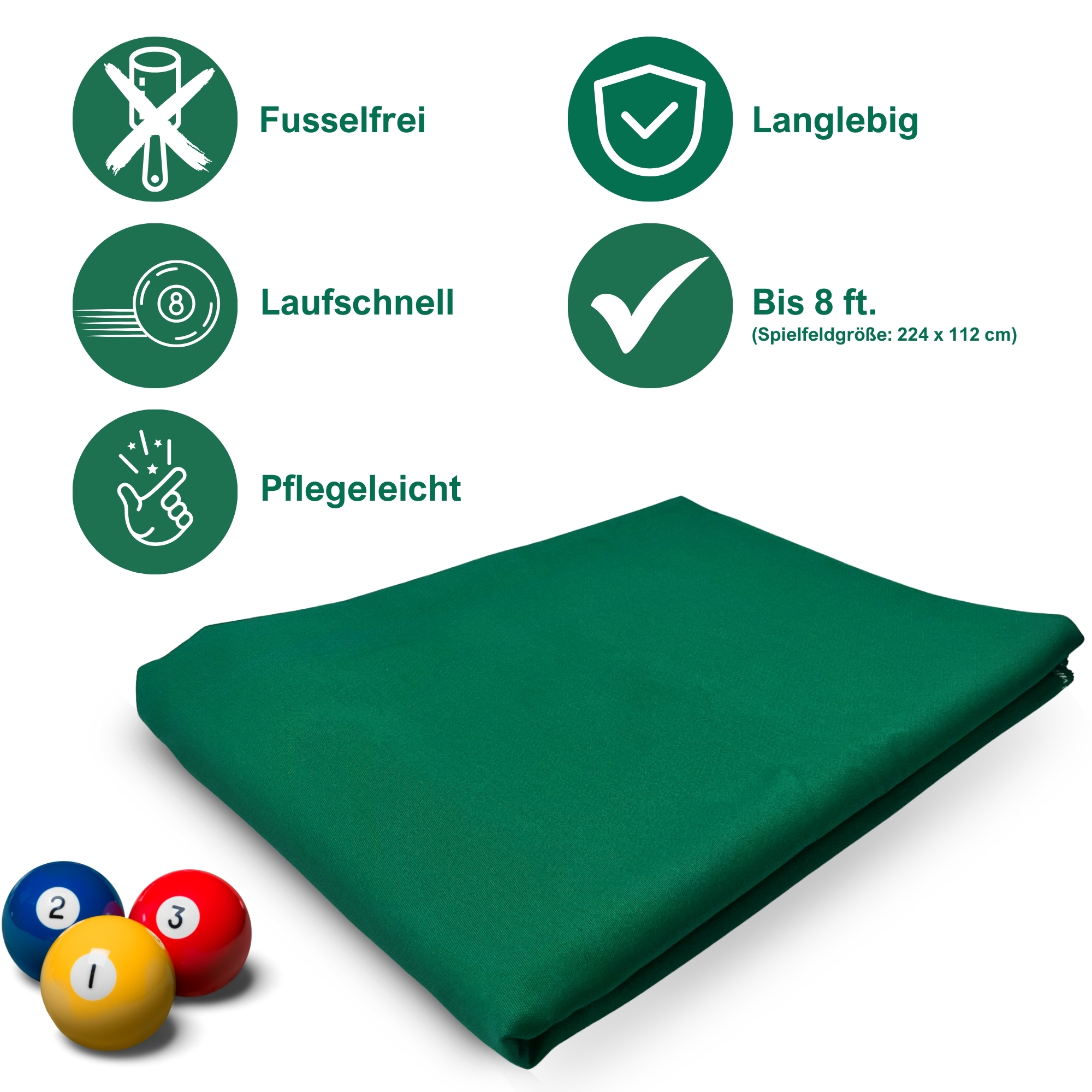 Billardtuch Arizona gelb-grün Coupon bis 8ft. – Bild 2