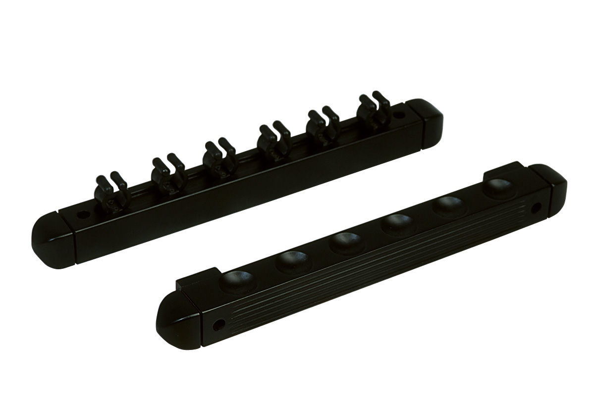 Billardqueue Wandhalter schwarz 2-tlg. für 6 Queues