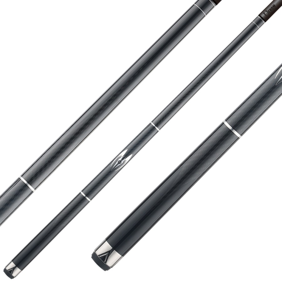 Billardqueue, Pool, Poison Maelith Black/Black, No Wrap, Radial, 12.4mm