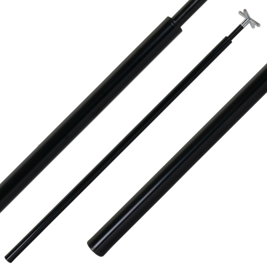 Brückenstiel inkl. Aufsatz Cross, schwarz, Metall, teleskopisch – Bild 2