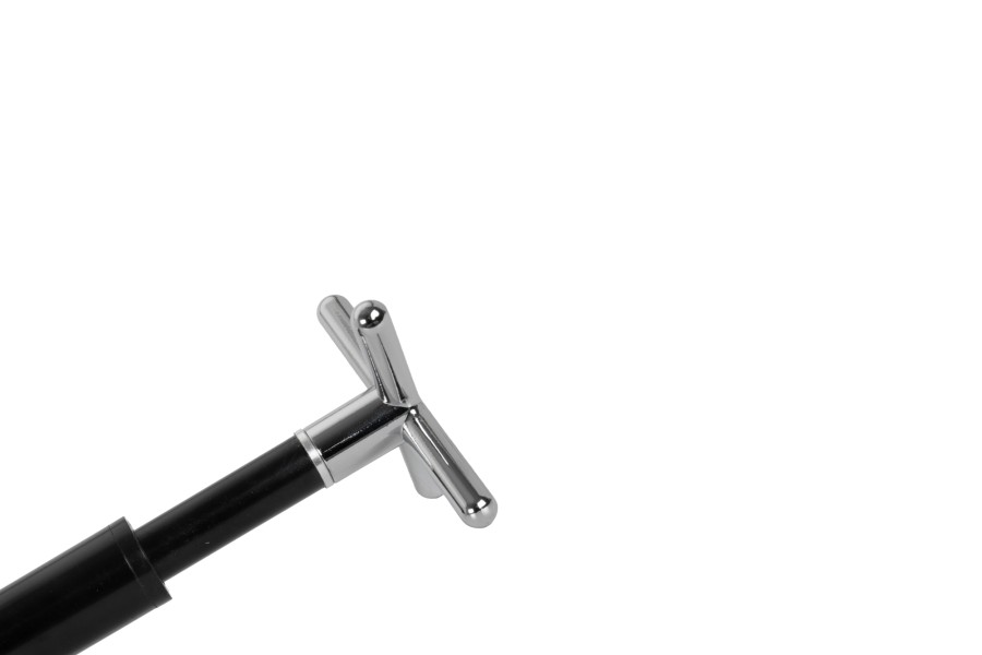 Brückenstiel inkl. Aufsatz Cross, schwarz, Metall, teleskopisch – Bild 3