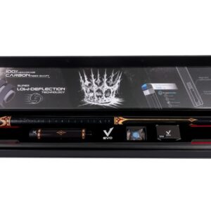 Billardqueue, Pool, EVO Crown Maxbing Edition, Royal Black Leather Komplettset, 12.5mm, Radial