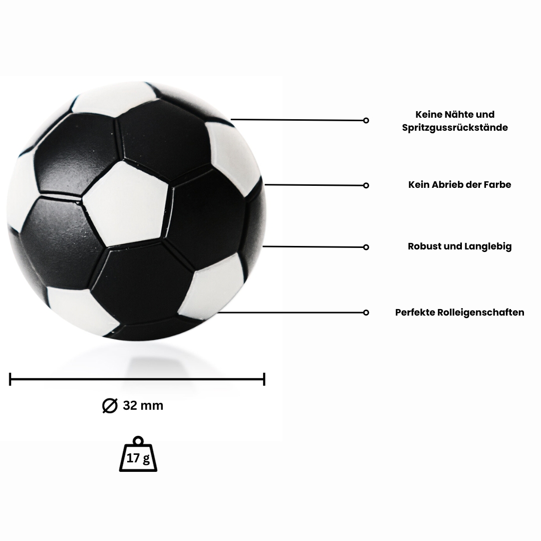 Winspeed - Kickerball 32 mm, schwarz/weiß, 17 gr. Set (5 St.) – Bild 5