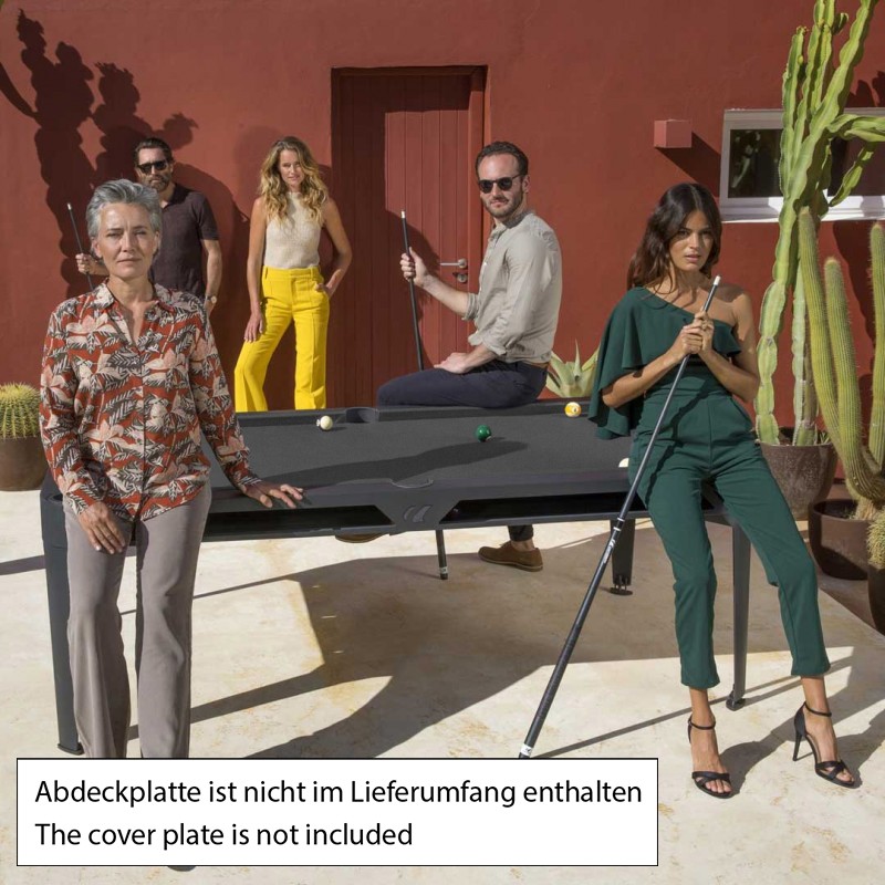 Billardtisch, Pool, Cornilleau Hyphen Outdoor, 7 ft. (Fuß), schwarz, Spielfläche: Dunkelgrau, Taschen: Weiß – Bild 3