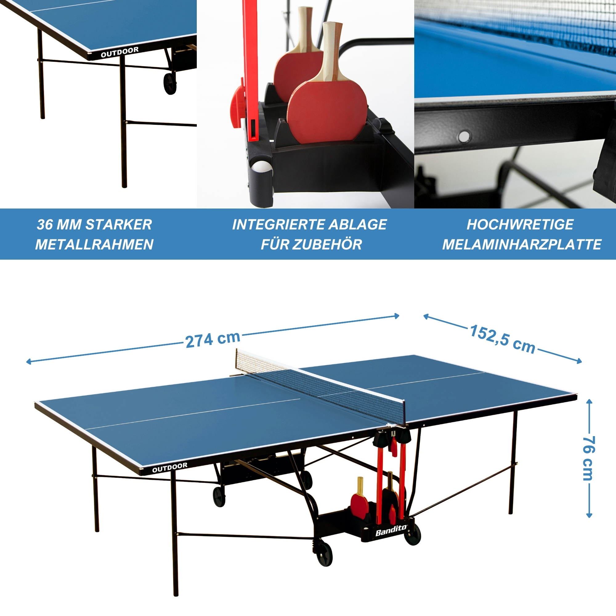 Bandito - Tischtennisplatte Outdoor – Bild 2