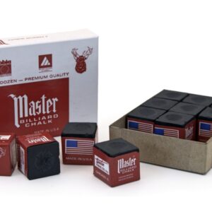 Billard-Kreide, Master, schwarz, 12er Pack
