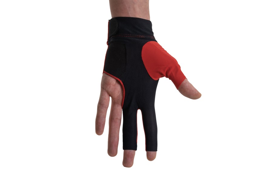 Halbfingerhandschuh, Dynamic Pro, 3-Finger, schwarz/rot, für linke Hand, S&M – Bild 2