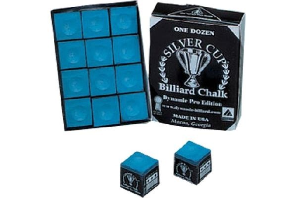 Billard-Kreide, Silver Cup, Dynamic Edition, blau, 12er Pack