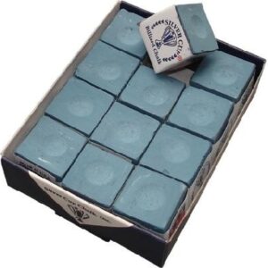 Billard-Kreide, Silver Cup, puderblau, 12er Pack