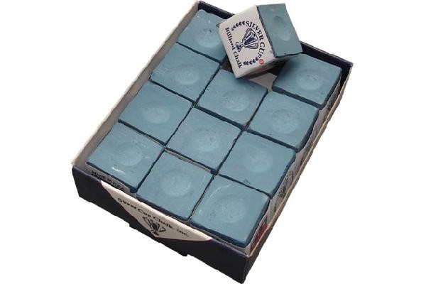 Billard-Kreide, Silver Cup, puderblau, 12er Pack