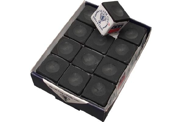 Billard-Kreide, Silver Cup, schwarz, 12er Pack