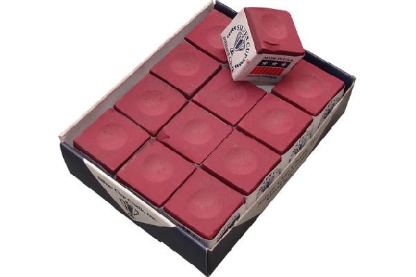 Billard-Kreide, Silver Cup, burgund, 12er Pack