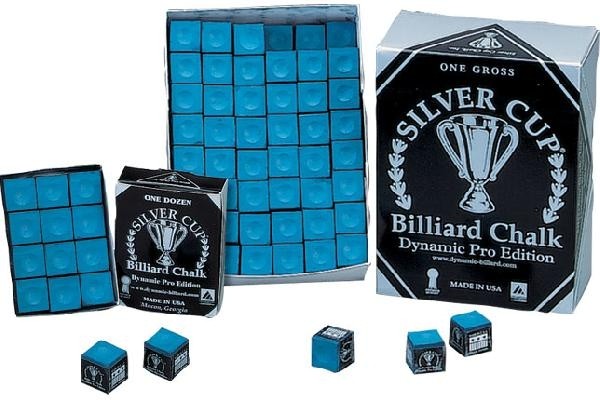 Billard-Kreide, Silver Cup, Dynamic Edition, blau, 144er Pack