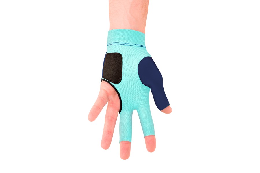 Handschuh, Predator Second Skin, 3-Finger, blau-teal, für linke Hand, L&XL – Bild 3