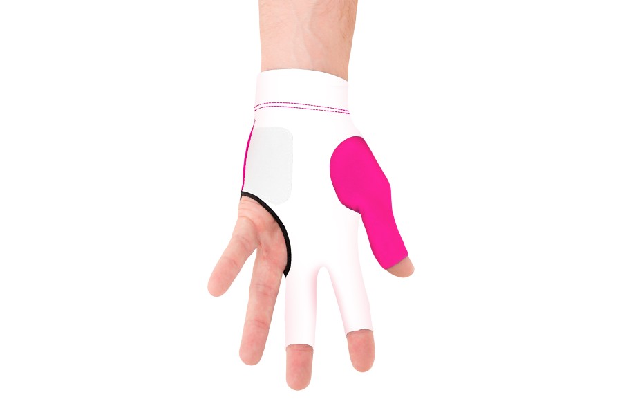Handschuh, Predator Second Skin, 3-Finger, pink-weiß, für linke Hand, S&M – Bild 4