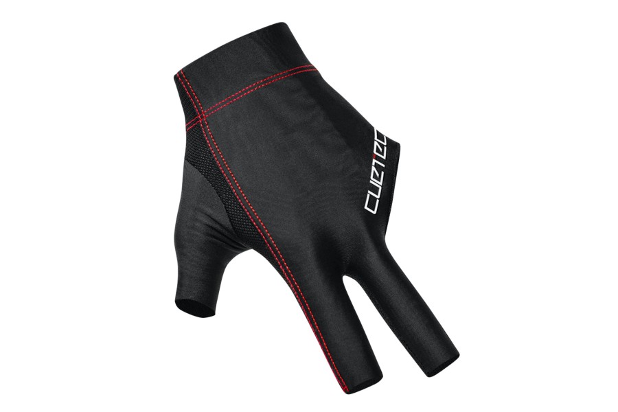 Handschuh, Cuetec Axis, 3-Finger, schwarz-rot, für linke Hand, XL
