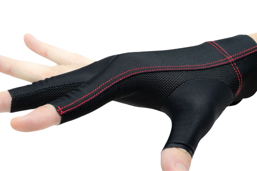 Handschuh, Cuetec Axis, 3-Finger, schwarz-rot, für rechte Hand, XL – Bild 3