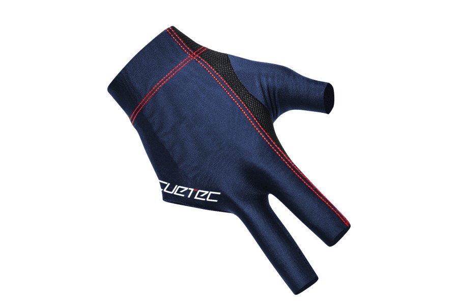Handschuh, Cuetec Axis, 3-Finger, navy-rot, für rechte Hand, XL