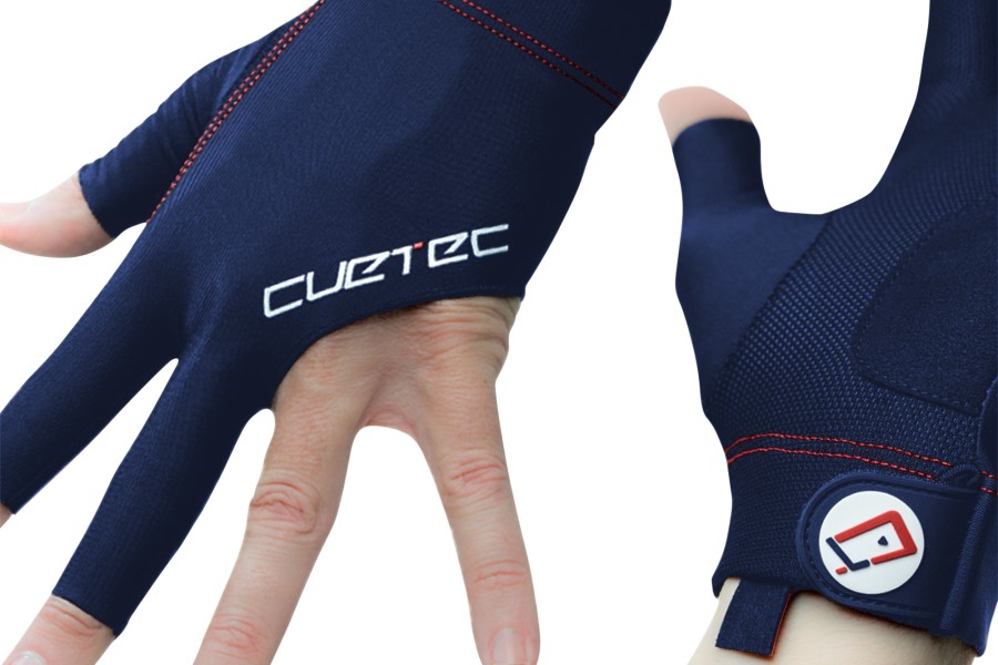 Handschuh, Cuetec Axis, 3-Finger, navy-rot, für rechte Hand, XL – Bild 2