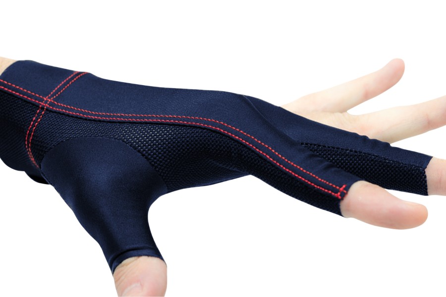 Handschuh, Cuetec Axis, 3-Finger, navy-rot, für linke Hand, XL – Bild 3