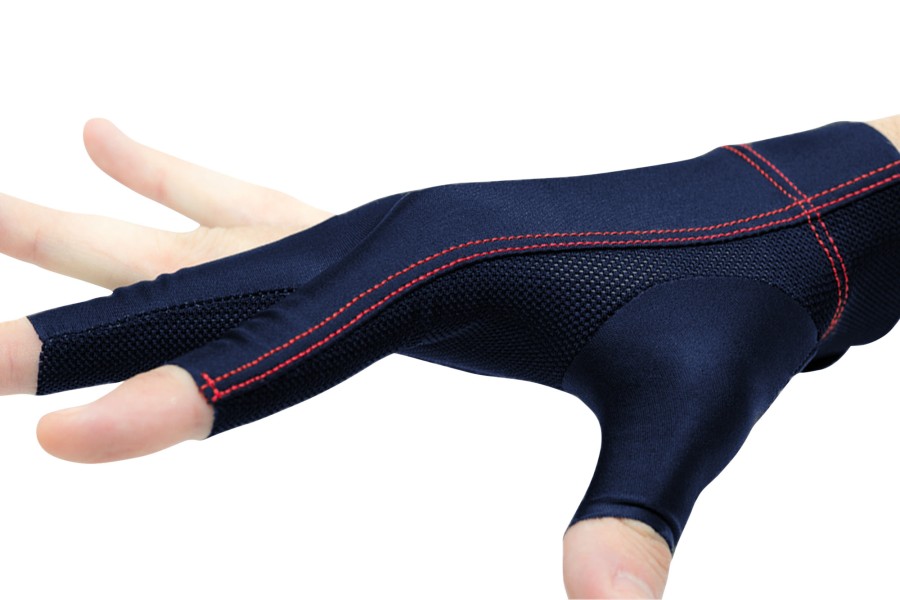 Handschuh, Cuetec Axis, 3-Finger, navy-rot, für rechte Hand, XL – Bild 3