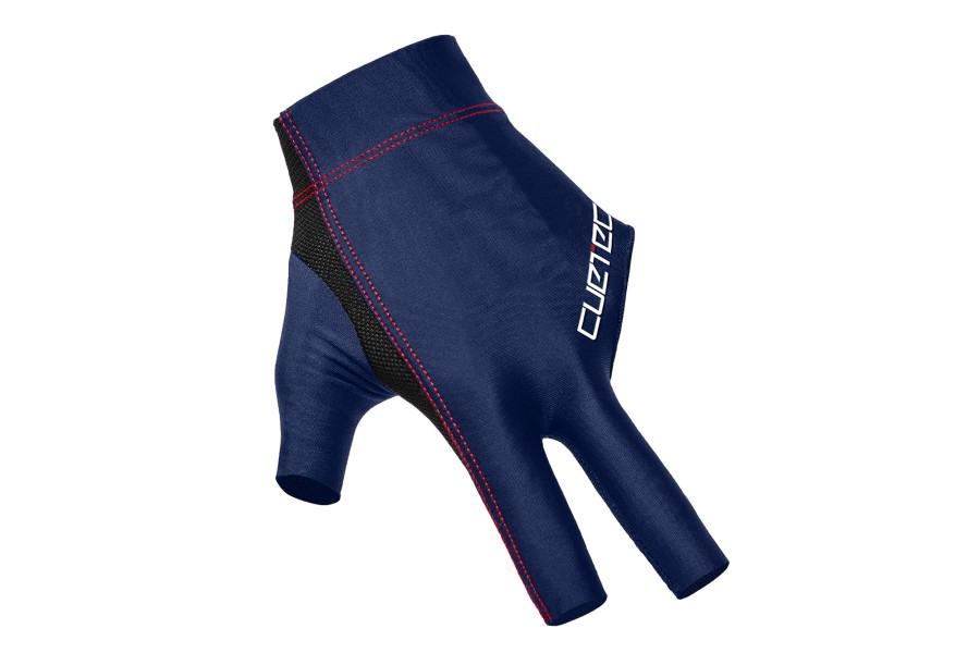 Handschuh, Cuetec Axis, 3-Finger, navy-rot, für linke Hand, XL