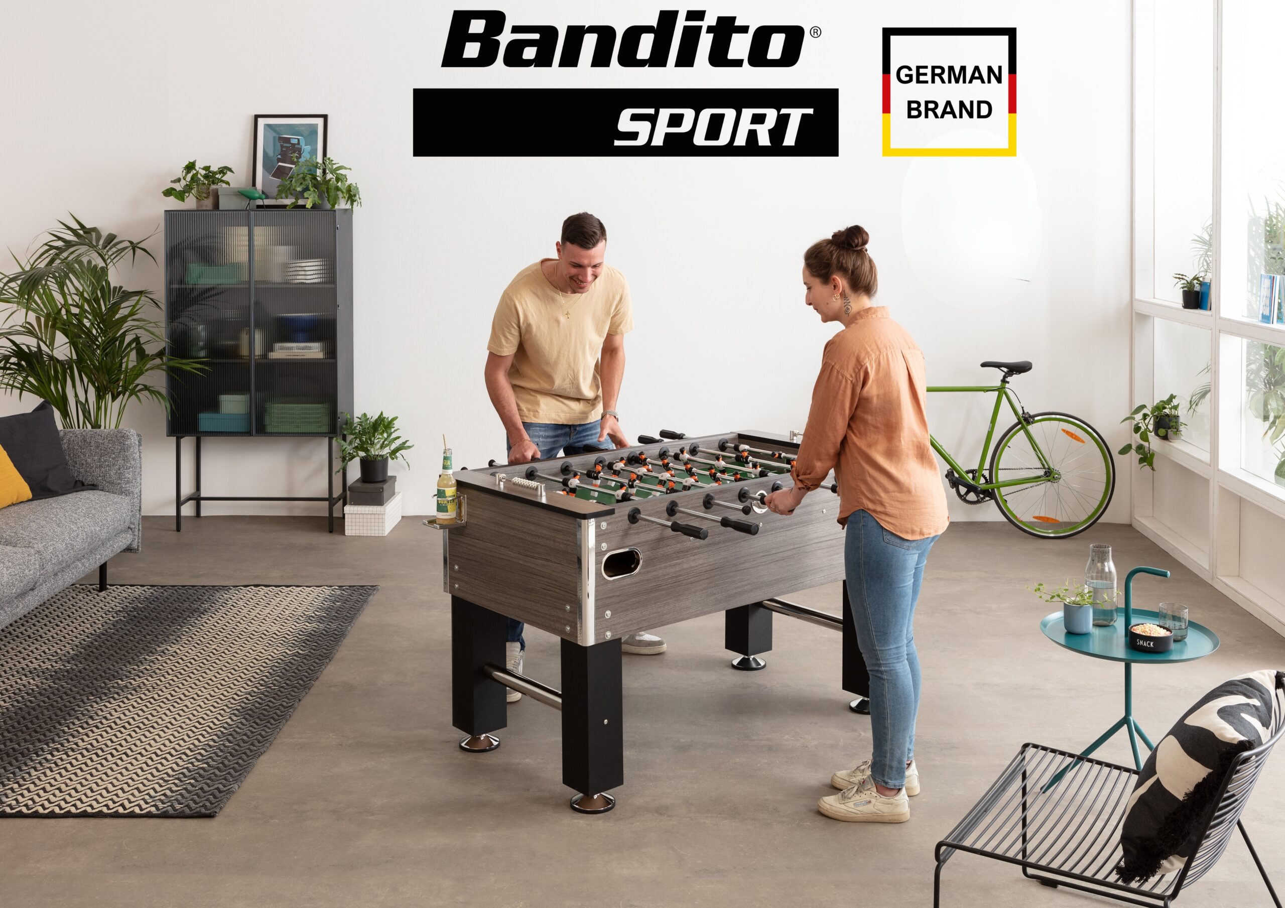 Bandito - Tischkicker Profi Soccer Deluxe in eiche-grau – Bild 6