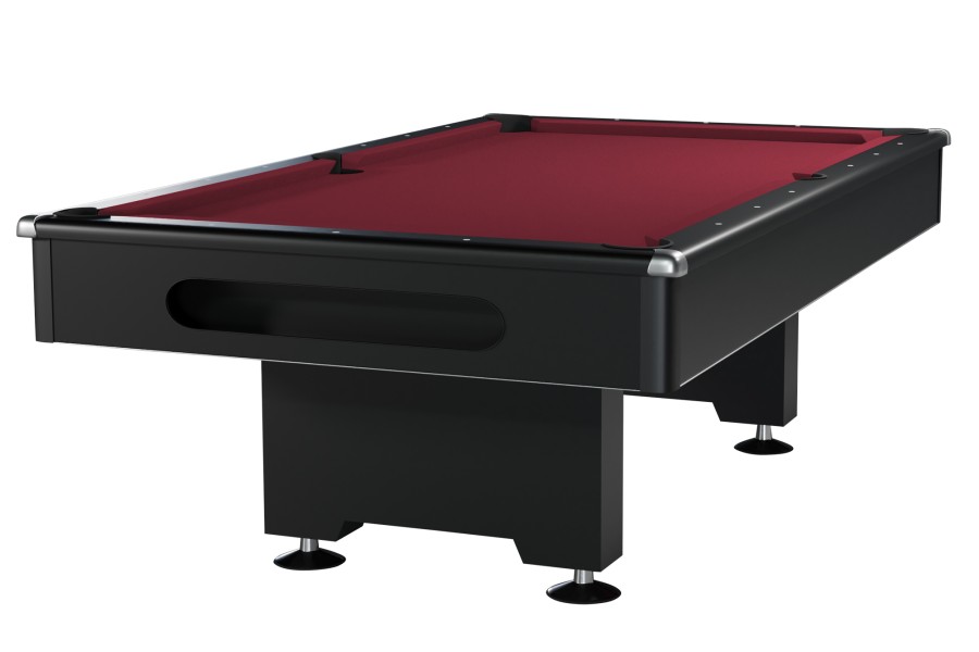 Billardtisch, Pool, Eliminator, 8 ft. (Fuß), schwarz, burgundy Tuch