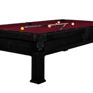 Billardtisch, Pool, Bern, 8 ft. (Fuß), schwarz, Clubtuch burgund