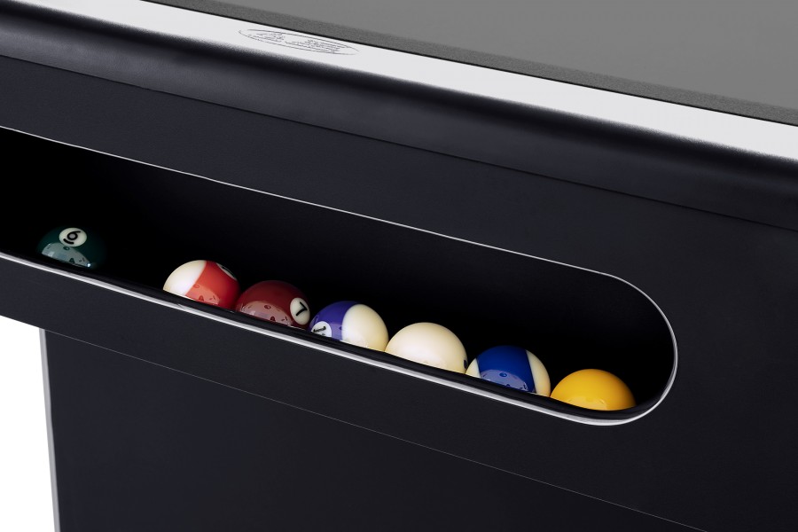 Billardtisch, Pool, Triumph, 8 ft. (Fuß), schwarz, Ausstellungsstück, Simonis 760 turnierblau – Bild 4