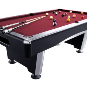 Billardtisch, Pool, Triumph Plus, schwarz, 8 ft., Simonis 860 burgund