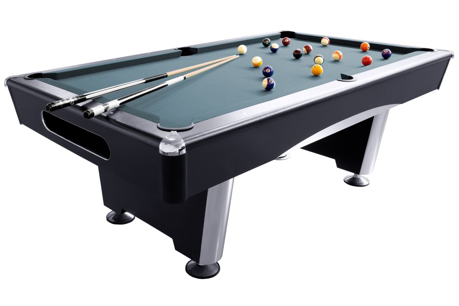 Billardtisch, Pool, Triumph Plus, schwarz, 8 ft., Simonis 860 puderblau