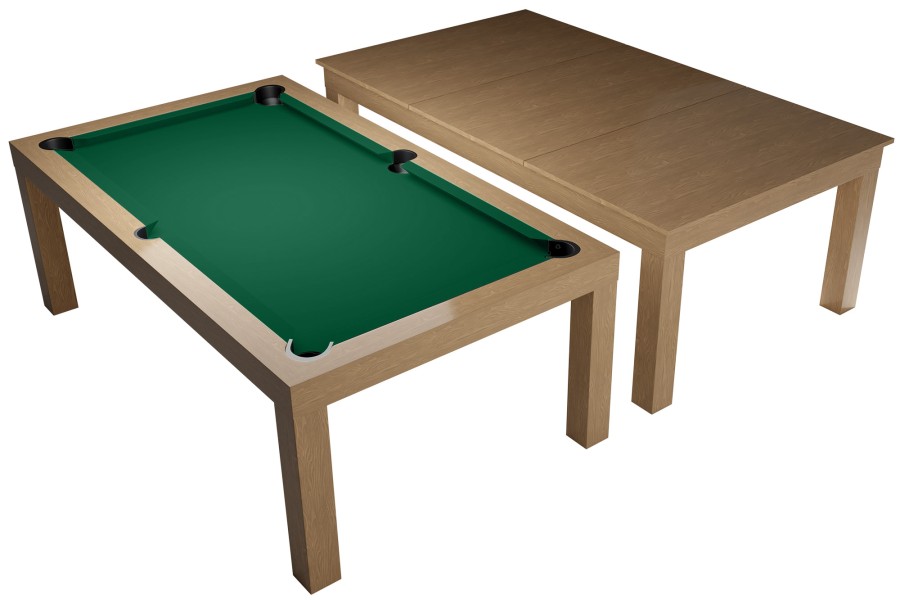 Billardtisch / Esstisch, Pool, Diner, eiche, 6 ft., Clubtuch gelbgrün