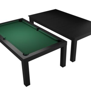 Billardtisch / Esstisch, Pool, Diner, 7 ft. (Fuß), matt-schwarz, Clubtuch gelbgrün