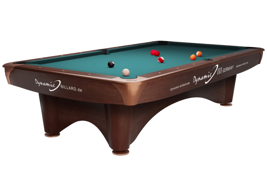 Billardtisch "Dynamic III", 9', braun, Pool, gebraucht, Simonis 760 blaugrün