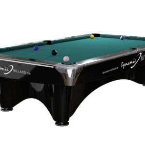 Billardtisch, gebraucht, Pool, Dynamic III, 9 ft. (Fuß), schwarz, Simonis 760 blaugrün