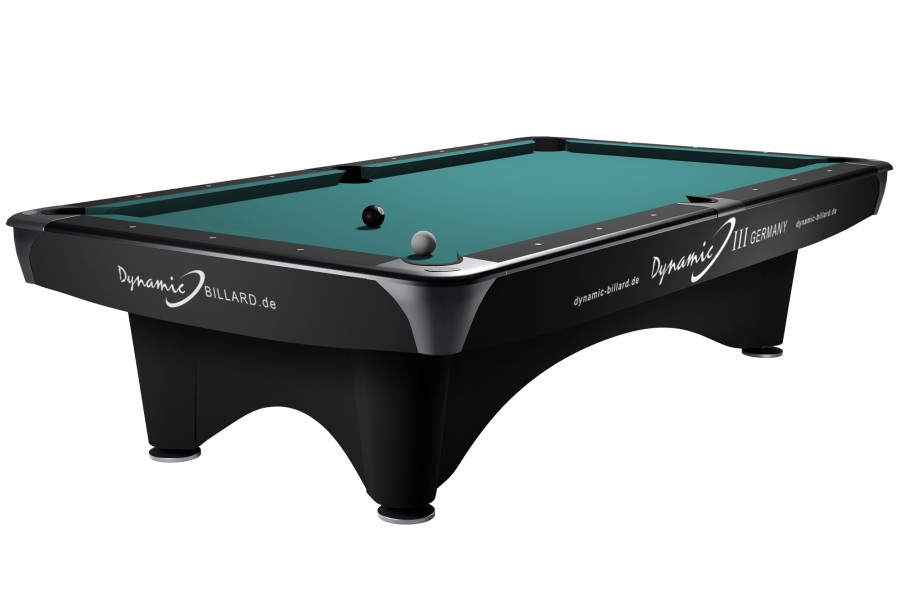 Billardtisch "Dynamic III", 9', matt schwarz, Pool, gebraucht, Simonis 760 blaugrün