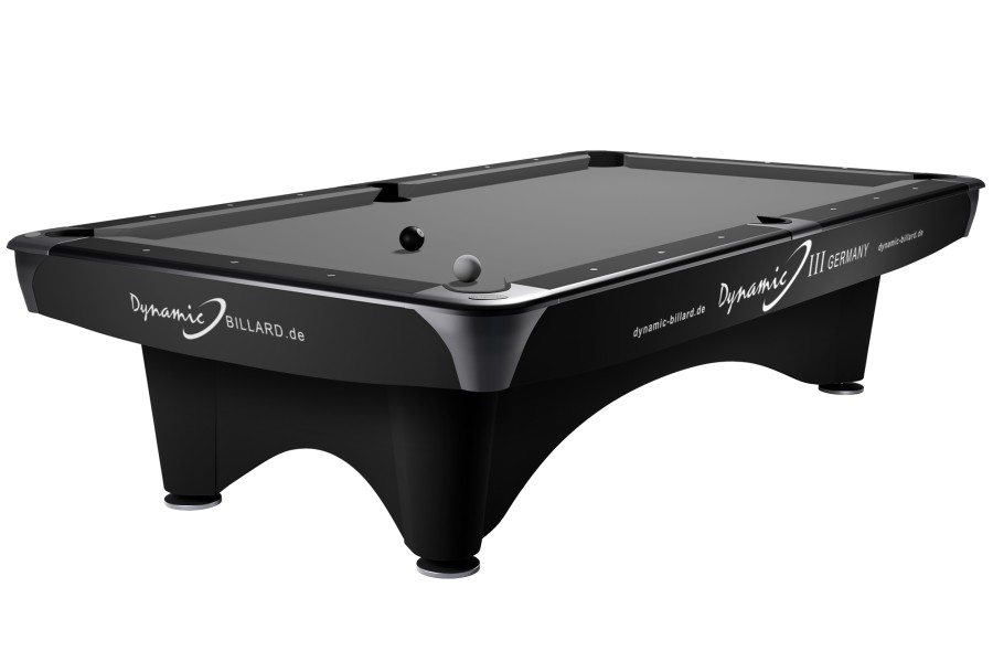 Billardtisch "Dynamic III", 9', matt schwarz, Pool, gebraucht, Simonis 760 grau