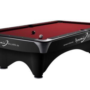 Billardtisch "Dynamic III", 9', matt schwarz, Pool, gebraucht, Simonis 860 rot