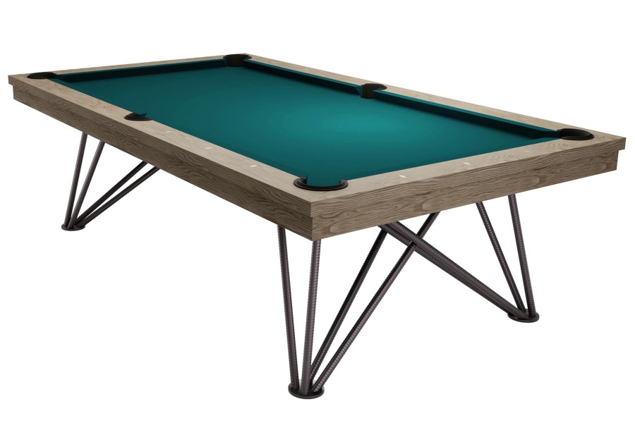 Billardtisch, Pool, Rasson Dauphine, gebeizte Eiche, 7 ft., Simonis 760 blaugrün – Bild 2