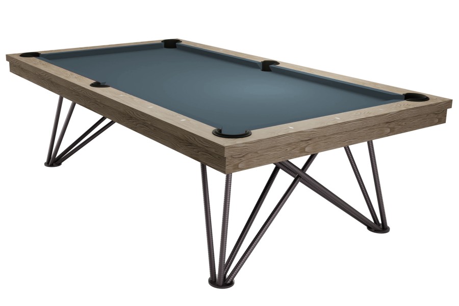 Billardtisch, Pool, Rasson Dauphine, gebeizte Eiche, 7 ft., Simonis 760 puderblau – Bild 2