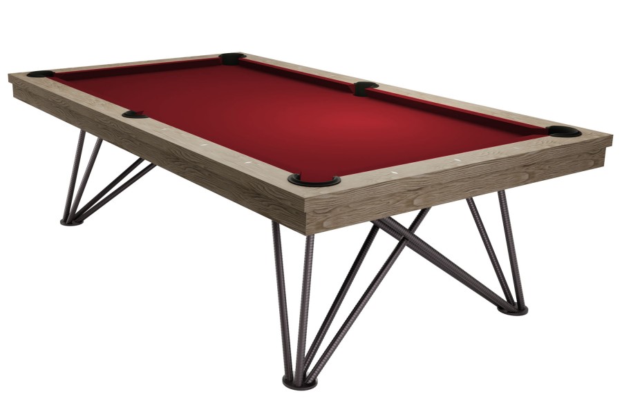 Billardtisch, Pool, Rasson Dauphine, gebeizte Eiche, 7 ft., Simonis 760 rot – Bild 2