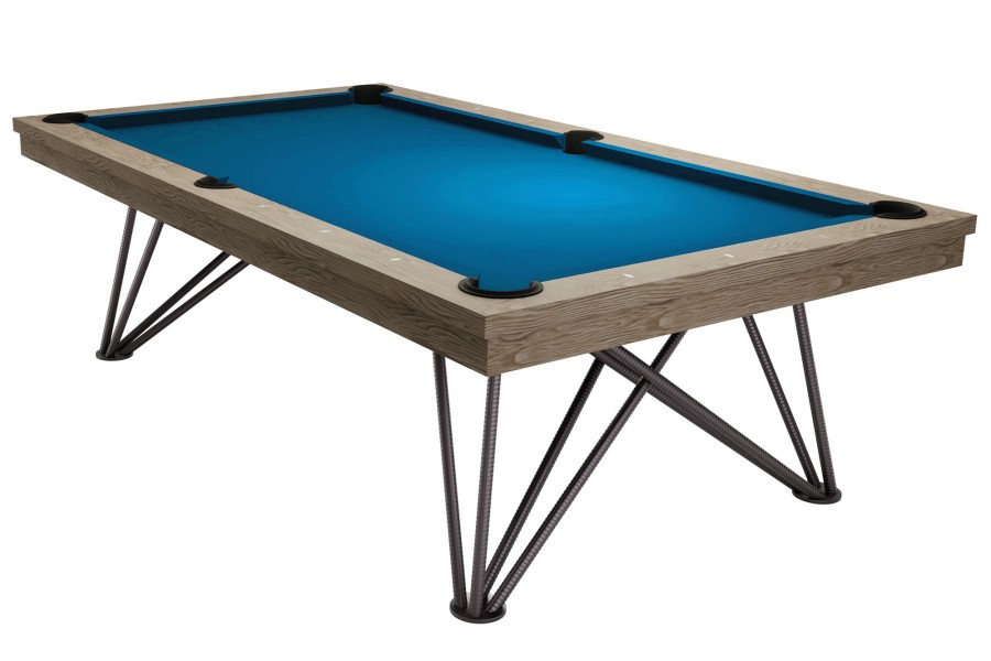 Billardtisch, Pool, Rasson Dauphine, gebeizte Eiche, 7 ft., Simonis 760 turnierblau – Bild 2