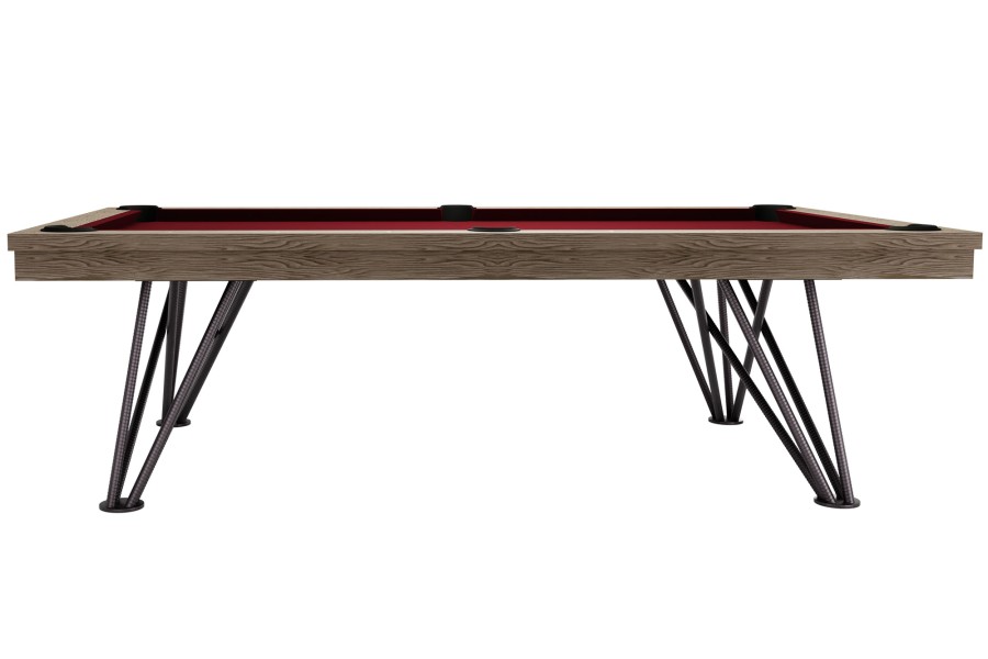 Billardtisch, Pool, Rasson Dauphine, gebeizte Eiche, 7 ft., Simonis 760 rot – Bild 4