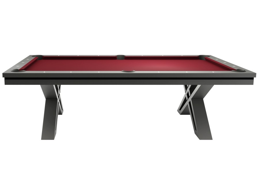 Billardtisch, Pool, Rasson Pierce, 8 ft. (Fuß), dunkelgrau, Simonis 760 rot – Bild 3