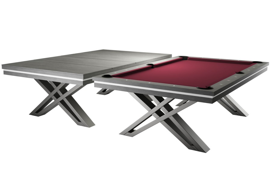 Billardtisch / Esstisch, Pool, Rasson Pierce, 8 ft. (Fuß), hellgrau, Simonis 760 burgund