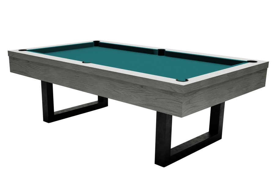 Billardtisch, Pool, Upcon, 8 ft. (Fuß), graue Eiche, 8 ft., Simonis 860 blaugrün