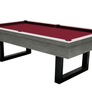 Billardtisch, Pool, Upcon, 8 ft. (Fuß), graue Eiche, 8 ft., Simonis 760 burgund