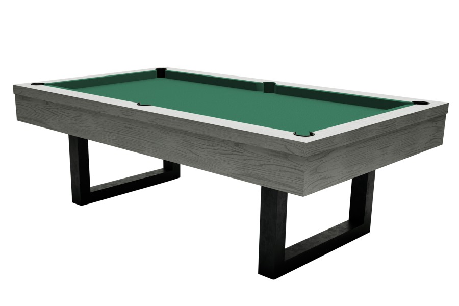 Billardtisch, Pool, Upcon, 8 ft. (Fuß), graue Eiche, 8 ft., Clubtuch gelbgrün